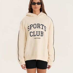 NWT Size M - 4th & Reckless Cotton Sports Club Slogan Oversized Hoodie- Lille